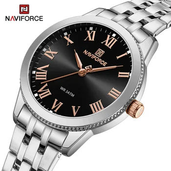 NAVIFORCE Prekės ženklo Moterys Kvarco Žiūrėti Nerūdijančio Plieno Dirželis Elegantiškas Atsitiktinis Ponios Laikrodžiai Vandeniui Moterų Laikrodis Reloj Mujer