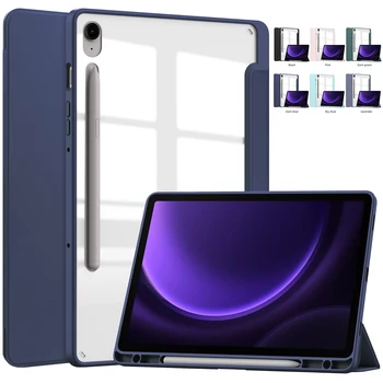 Aukštos klasės Akrilo Tablet Case For Samsung Galaxy Tab S9 FE 11inch SM-X510 X516 Tab S9 FE Plius SM-X616 X610 12.4 Atvartu Stovo Dangtelis