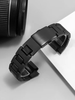 Mažas Kvadratas Plastiko, Plieno Lauko Aukštos Kokybės Watchbands už Casio DW-6900 9600 5600 GW-M5610 B5600 16mm Juodas Priedai