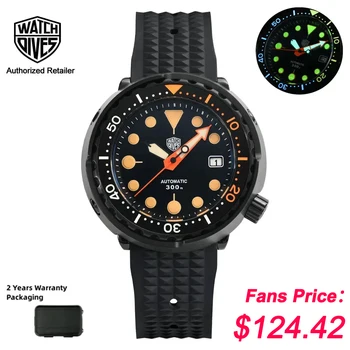 Watchdives PVD NH35 Automatinis laikrodis Sapphire Kristalas 300m Atsparumas Vandeniui Laikrodis C3 Geen ir BGW9 Mėlynos Šviesos Laikrodžiai