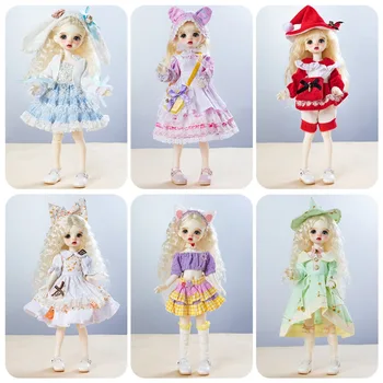 Mados 30cm Lėlės Suknelė Nustatyti 1/6 Bjd Doll Apranga Keitimas Aprengti Suknelė Vienodi Priedai Mergaičių Žaislas Dovana