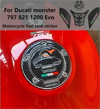 3D Ducati monster 797 821 1200 Evo anglies litavimo degalų bako dangtelio lipduko motociklo refitting atsparus įbrėžimams, decal