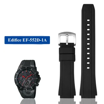 EF552 Serijos Gumos, Silikono Sporto Žiūrėti Diržu, Casio Statinys EF-552 Watchbands EF-552D-1A vyriškos Apyrankės 25*20mm Dirželis