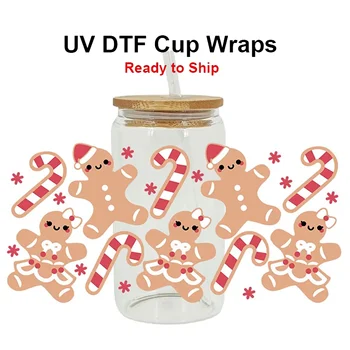UV DTF Lipdukas Cup Wrap Perdavimo Lipdukas Gėlės e Kalėdų Dizaino Pasirinktinę Etiketę 