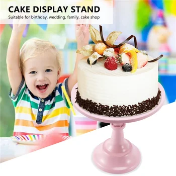 Metalo Geležies Tortas Stovi Apvalaus Pjedestalo Desertas Turėtojas Cupcake Display Rack Bakeware, už Gimtadienio, Vestuvių Grupė (Pink)