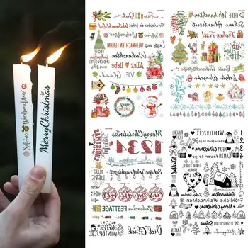 Žvakių Dekoravimo Lipdukai Energingas Kalėdų Žvakė Tatuiruotės 