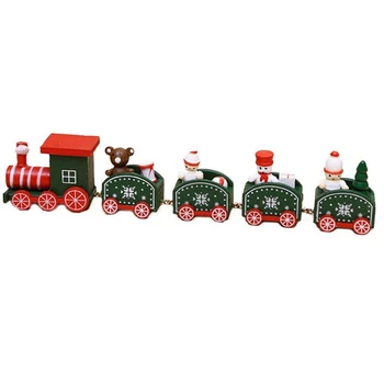 Kalėdų 4 Mazgų Traukinio Ornamentu Kalėdinė Dekoracija Namuose Vaikai Dovanų Gimdymo Navidad Noel Kalėdų Dekoro Naujųjų Metų