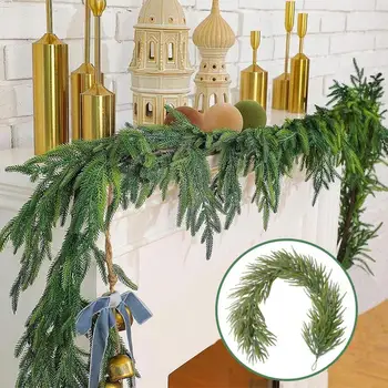 Pušų Žaluma Girliandą Dirbtinės Kalėdų Girliandą židinys, Sienos, Durys, Dekoratyvinių Pušų Viršūnėmis Fadeless žaliųjų augalų lentelė Vainikas