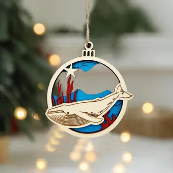 Ilgalaikis Kalėdų Papuošalų, Medinių Jūrą Kabo Papuošalai Kalėdų Eglutė Krabų Vėžlių, Delfinų, Banginių Papuošalai Daugkartinio naudojimo