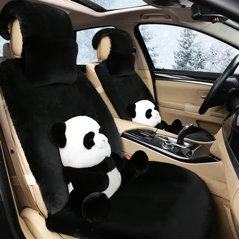 Naujas Žiemos Automobilių Pagalvėlė Rex Triušio Kailiu Animacinių Filmų Sėdynės Padengti Bendrąsias Trumpų Plaukų Šildymo Vilnos Pagalvėlė Furry Automobilių Pagalvėlė
