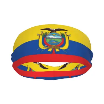 Sporto Raudonos Spalvos Juosta Ant Galvos Kvėpuojantis Lankelis Prakaito Plaukų Galvos Juosta Ekvadoro Vėliavos Jogos Lankelis