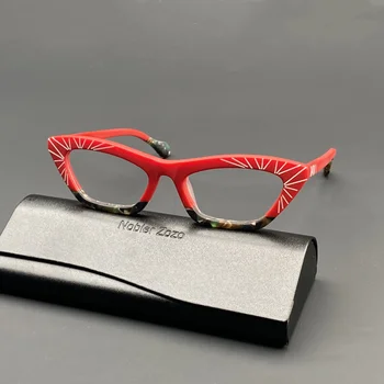 Matinio acetatas akinių rėmeliai, skirti vyrų ir moterų cat-eye trumpas rėmas recepto akinius dizaineris prabangos prekės ženklo optinius rėmelius