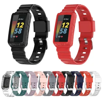 Watchband padengti Fitbit Mokestis 5 Smart žiūrėti juostos vientisas atveju Sporto diržu, Fitbit Mokestis 4/4SE/3SE Wriststrap Apyrankė