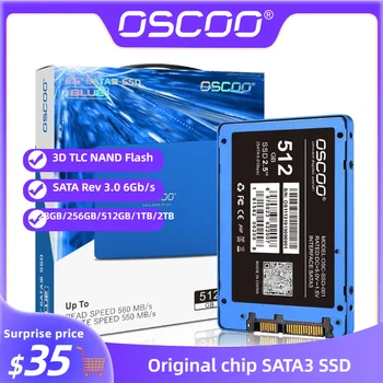 OSCOO 2,5 Colio SATA 2tb SSD 1tb talpos 512 gb Blue Serijos Kietojo disko Disko 6Gb/s SATA SSD 3D TLC Nand Flash 560MB/s Vidinis Standusis Diskas