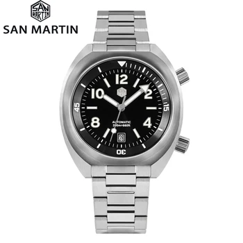 San Martin karių, Nardymo Žiūrėti Retro YN55 Automatinis Judėjimo Laikrodžiai, Šviesos Safyras Nerūdijančio Plieno Laikrodis reloj
