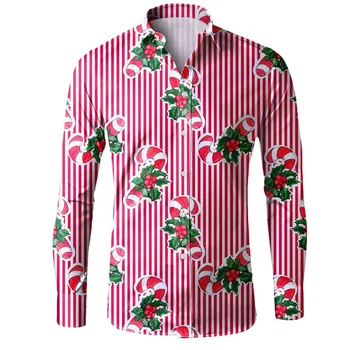 Vyrai Atsitiktinis ilgomis Rankovėmis Rudens Žiemos Kalėdų 3D Atspausdintas Marškinėliai Mados geriausių Europos Amerikietiško Stiliaus Mados Marškinėliai Topai Laisvas
